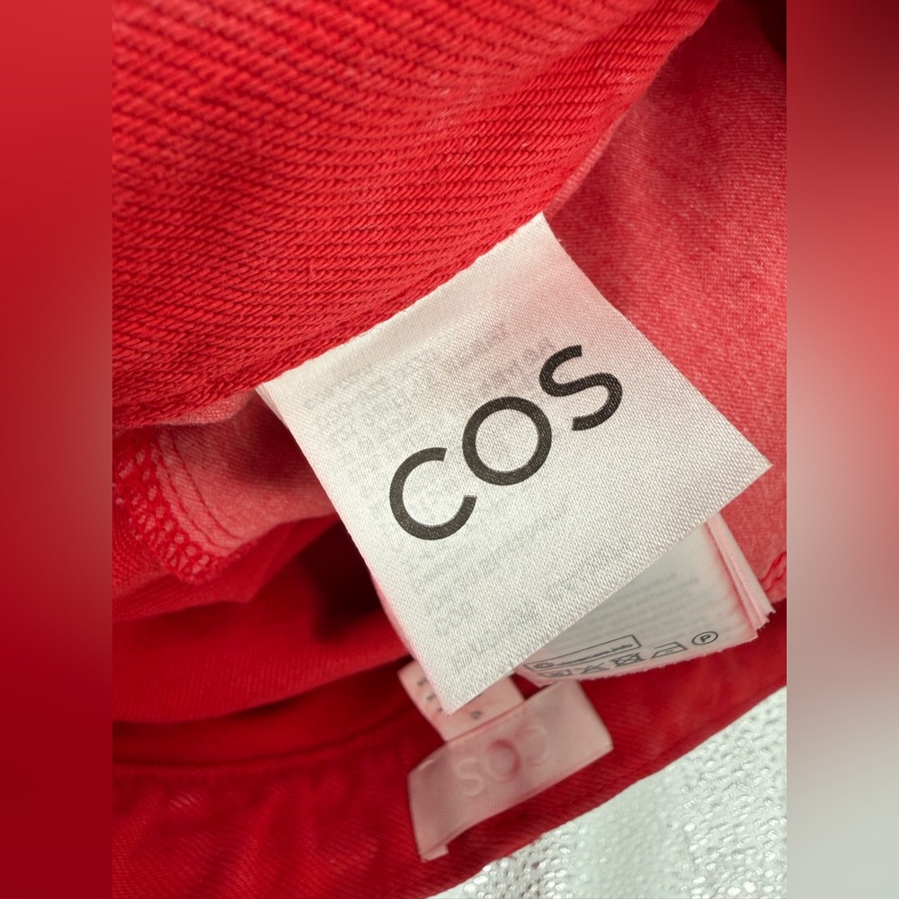COS Wide Leg Red Drawstring Denim Jean Trousers - Picture 10 of 12